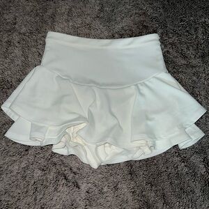 SHEIN White Skort with Ruffled Layers
